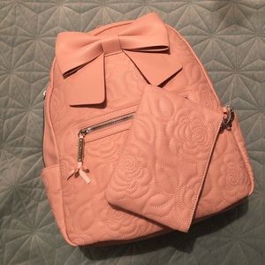 Betsey Johnson Large Backpack With Matching Pouch